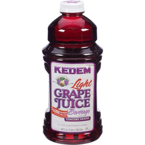 Kedem LITE Grape Juice 64oz Plastic Bottles - 8 Per Case